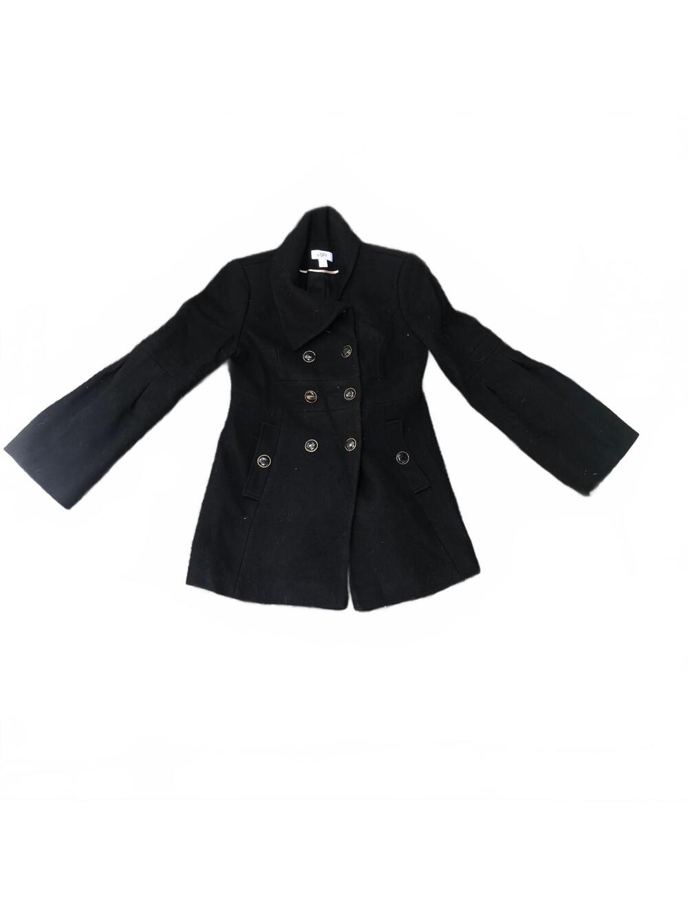 Ann Taylor LOFT Navy Blue Wool Blend Double-Breasted Pea Coat Size 4
